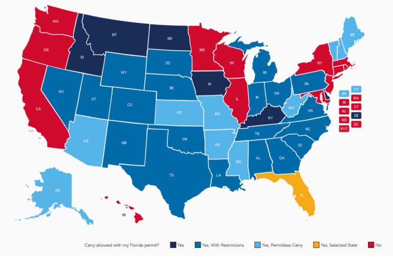 Reciprocity States – Florida Gun Pros